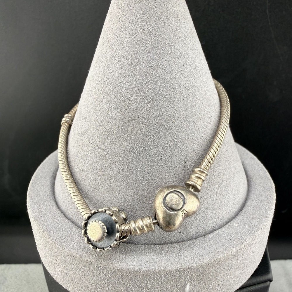 Vintage‎ Pandora Charm Bracelet Birthday Heart 7"